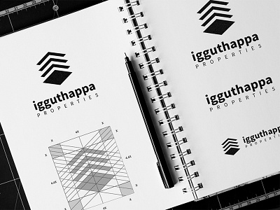 Igguthappa Properties - Logo Construction b2b brand design brand identity branding branding mockup design flat flatlay logo logo construction minimal mockup simple visual identity