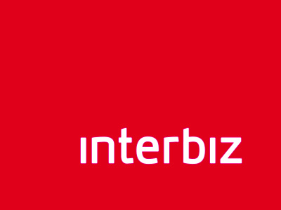 Interbiz lettering logo media company type web website