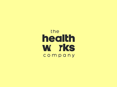 The Health Works Company deinze gent health healthy huise lettering logo logodesign logos o type work works yellow yellow logo yellowblack yellows