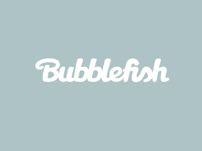 Bubblefish fish lettering logo