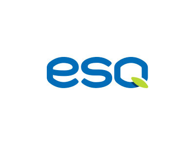 Esq Solutions green leaf lettering logo