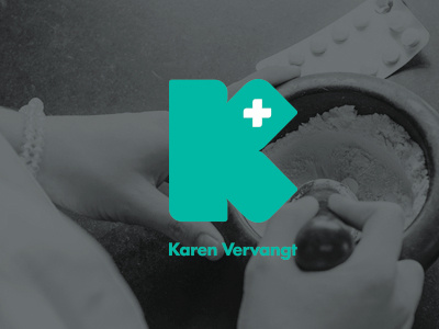 Apotheek-Plaatsvervanger Karen Vervangt big bold freelancer k logo pharma pharmacy photography