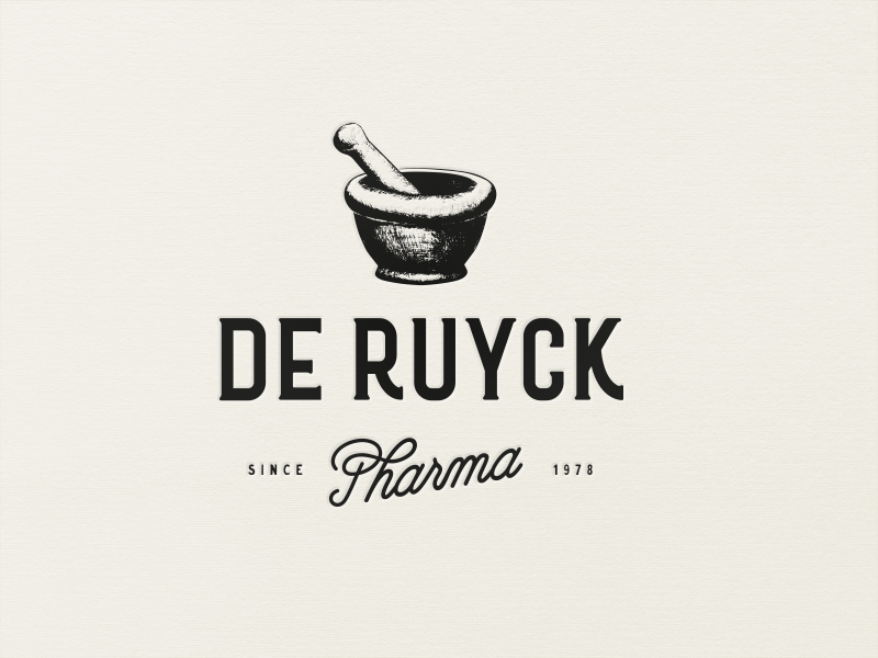 mortar and pestle retro vintage logo design