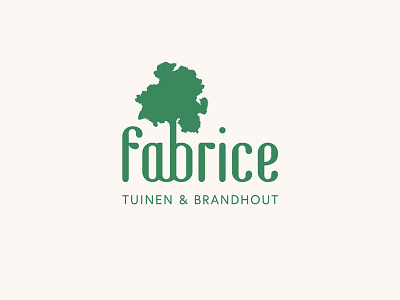 Fabrice Garden & Firewood brandhout f logo fabrice firewood garden gardener gardening gardens green logo logo design oak tuin typographic