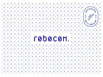 Robocom logo design blue logo robocom type