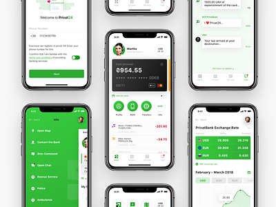 Privat Bank Mobile App Design Concept.