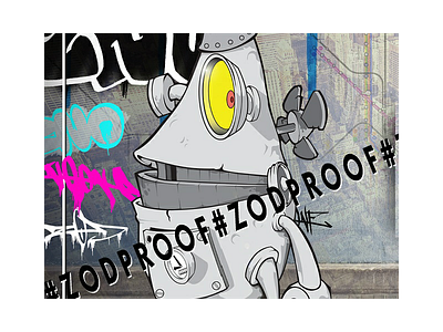 Robots day out hand drawn illustrator photoshop vector