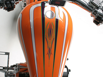 Ascendant air brush candy and flake custom paint pinstripping