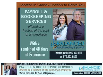 Balanced Bookkeeping advertising audience intent design digital layout online photoshop