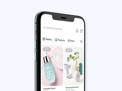Feed Discovery animation app bag card design discover fashion feed interaction iphone marketplace products retail share shop shopping app social store uidesign uiux