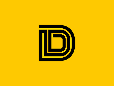Letter D Labyrint Monogram Logo Design! abstract art d design font labyrinth letter logo maze monogram type yellow