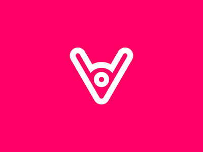 Letter V Funny Monogram Logo Design abstract circle design funny letter logo monogram pink v vector