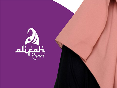 Alifah Syar'i Logo Design abstract alifah arabic art branding business design entrepreneur hijab illustration islam jilbab logo muslimah purple shape syari ui vector women