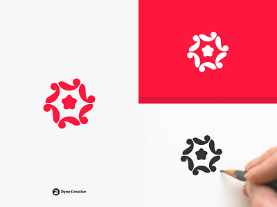 Star United Logo Design abstract branding business care design healthy human illustration letter logo monogram people shape simple social star typography united vector volunteer