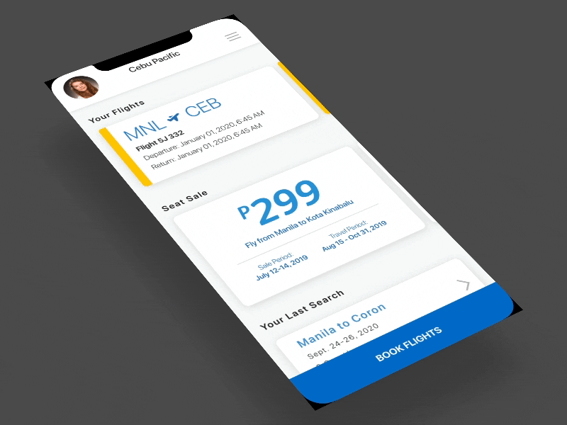 Prototyping with Flinto airline cebu pacific flinto fluid mobile app ui user experience user interface ux