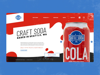 Seattle Soda Company - Unused Web Design adobe design grunge soda ui ux web xd