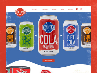 Seattle Soda Company - Unused Web Design graphic design grunge soda texture ui ux web website