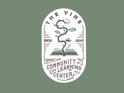 The Vine badge branding illustration lettering logo patch type