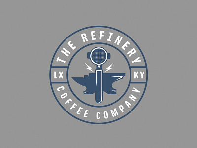 Refinery 2 badge branding circle coffee lockup logo packaging patch