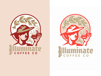 Illuminate branding design illustration lettering logo monogram