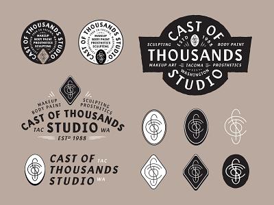 Cast Of Thousands badge branding design monogram typography