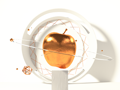 Forbidden Fruit - Apple 3d abstract apple art design render