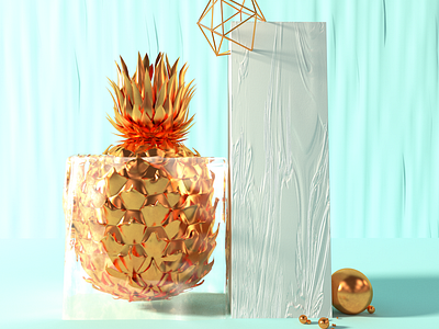 Forbidden Fruit - Pineapple 3d 3d art 3d render cinema4d daily design graphics illustration render vector
