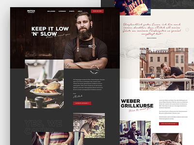 Mitch Barbecue – Website Vision art direction barbecue bbq brand catering grill mitch on fire semplice ui design visual design webdesign website