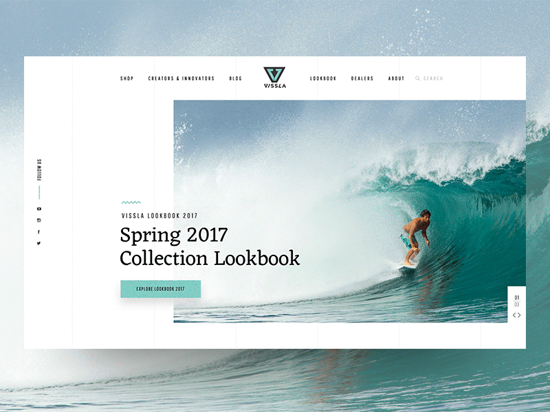 VISSLA Redesign Concept – Sneak Peek animation concept loader motion parallax redesign slider surf ui ux vissla web design