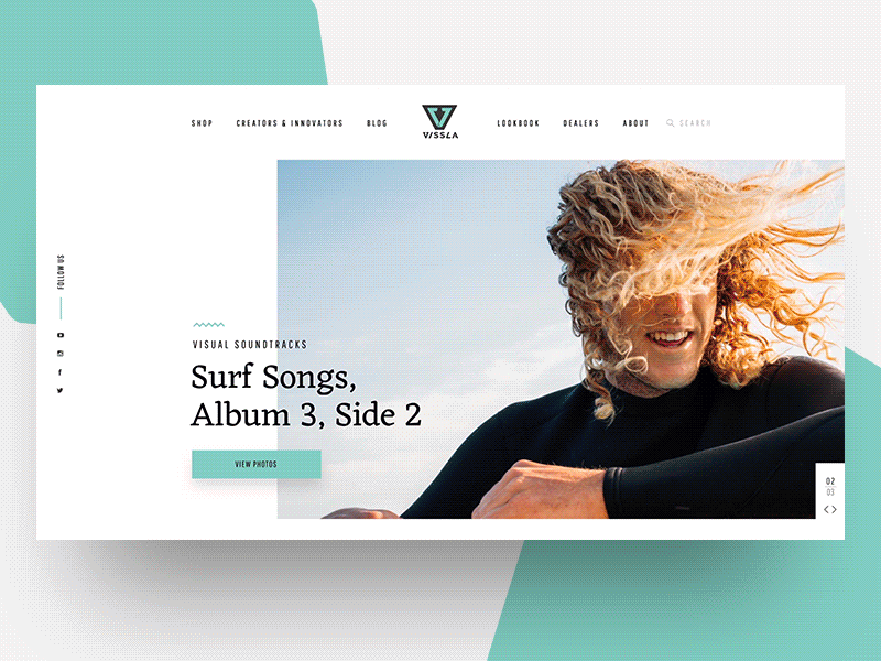 VISSLA Redesign Concept – Motion Study animation concept parallax redesign shop slider surf tilt vissla web design