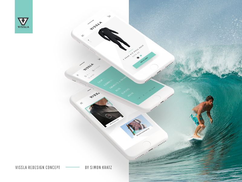 Vissla Redesign Concept โ Behance Showcase shop mobile web design redesign concept vissla slider animation ecommerce surf ui ux