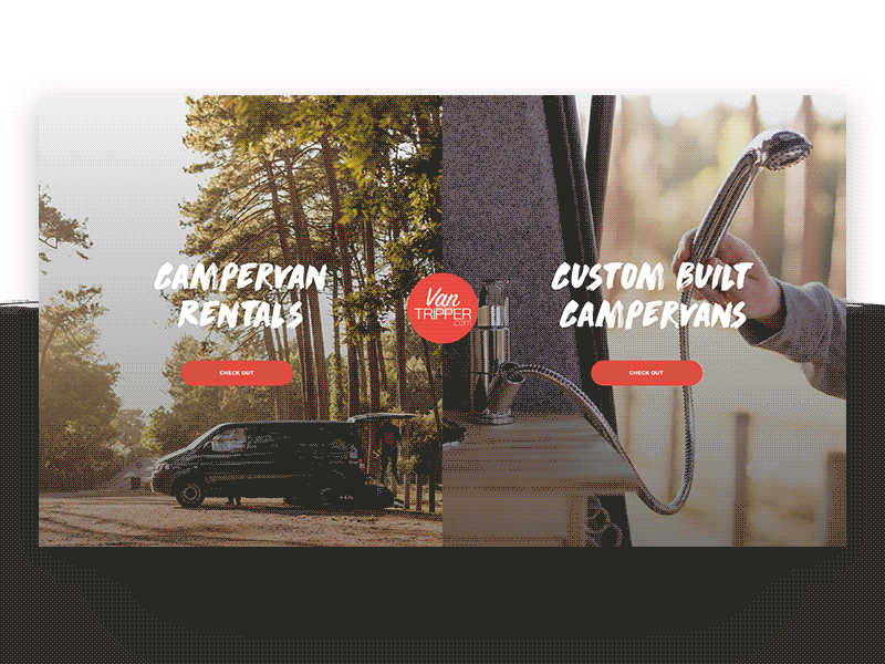 Vantripper – Motion Study animation brush camper van motion nature split screen surf ui ux van rental vanlife web design