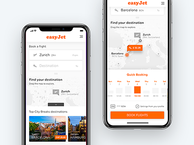 easyJet Mobile App – Redesign Concept – Sneak Peek airline airplane app booking concept easyjet flight mobile product redesign travel