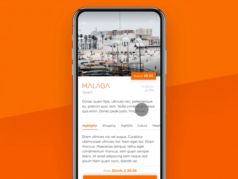 easyJet Mobile App – Redesign Concept – Swipe Transition airline airplane app booking concept easyjet flight mobile product redesign travel