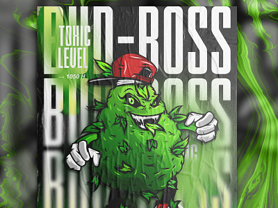 Bud Boss branding bud cannabis cbd character design e liquid illustration kratom mascot nft poster visual identity