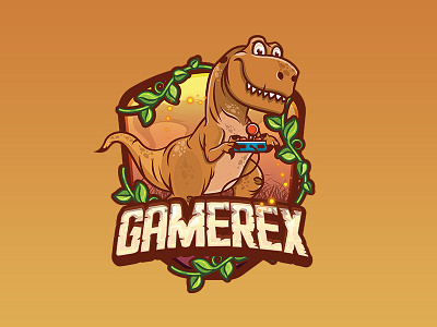 Trex branding character chrome dinosaur gamer gaming google jungle logo mascot trex tyrannosaurus