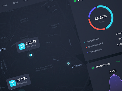 Map data visualization design icon web website