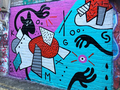 Moo Mural abstract art character character art character design design geo geometric graffiti illustration illustrator mural mural artist paint painting shapes spray paint street art urban art