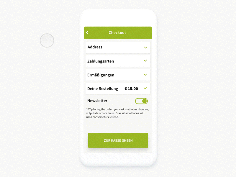 Simple and transparent checkout UI app checkout cvr delivery design ui ux