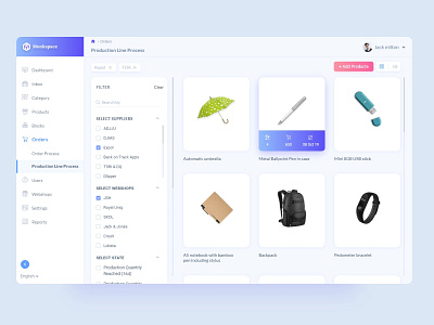 Production Process 2020 add product application card ui card view colorful filter gradient idydezign pddezign products rkdesign uiux webapp design