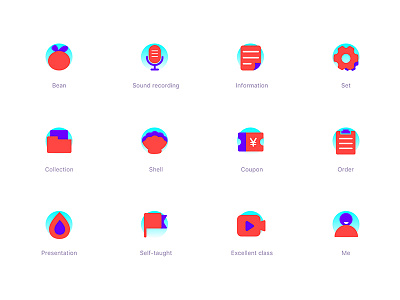 Learning Icons education，primary school，study，color，icon，ui