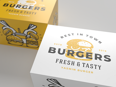 Burger Boxes burger design fast food packaging yellow