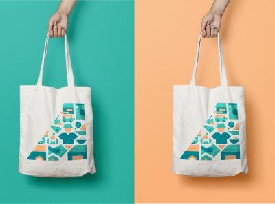 Tote Bag - Local Business bag branding green merch design merchandise mockup product simple soft vector