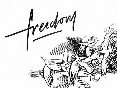 Freedom calligraphy drawing graphic hand lettering handlettering illustration ink lettering type typography