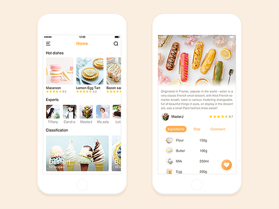 Food app interface app food ui