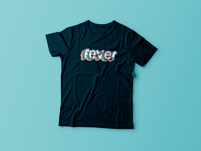 Fever t-shirts for staff (Discarded design) branding design fever logo retro staff sticker t shirts