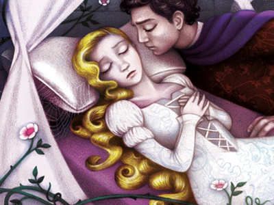 Sleeping Beauty - The Kiss childrens books digital fairytales illustration pencil sleeping beauty