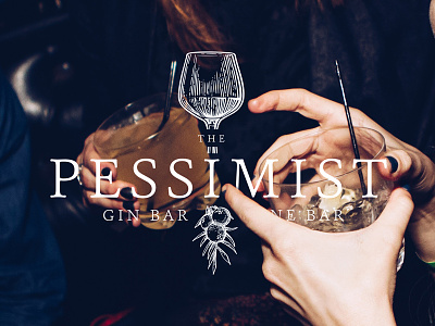 The Pessimist Gin & Wine Bar brand brand identity design gin bar icon identity logo logo type typography wine bar wine list wine menu