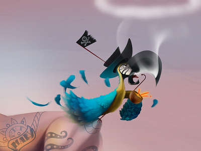 Parrot Pirate parrot pirate smoke