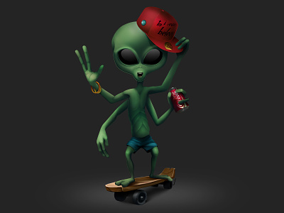 Alien 2d art alien character character design characterdesign illustration wacom wacom intuos